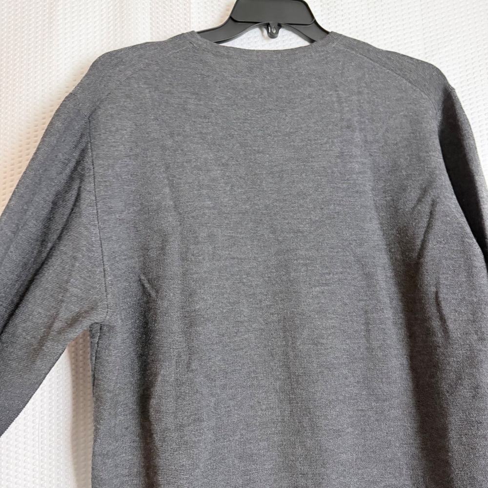 Greg Norman‎ Merino Wool Men V Neck Long Sleeve Sweater Gray Large Cozy Warm - Picture 5 of 10